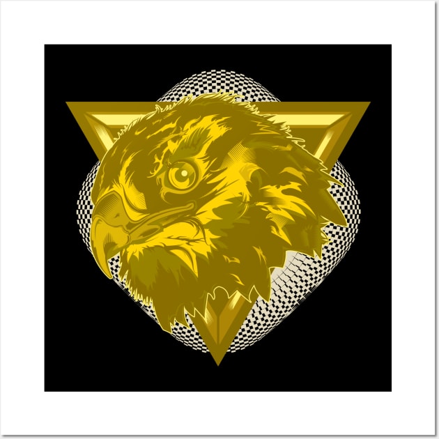 Golden Hawk Wall Art by Joebarondesign